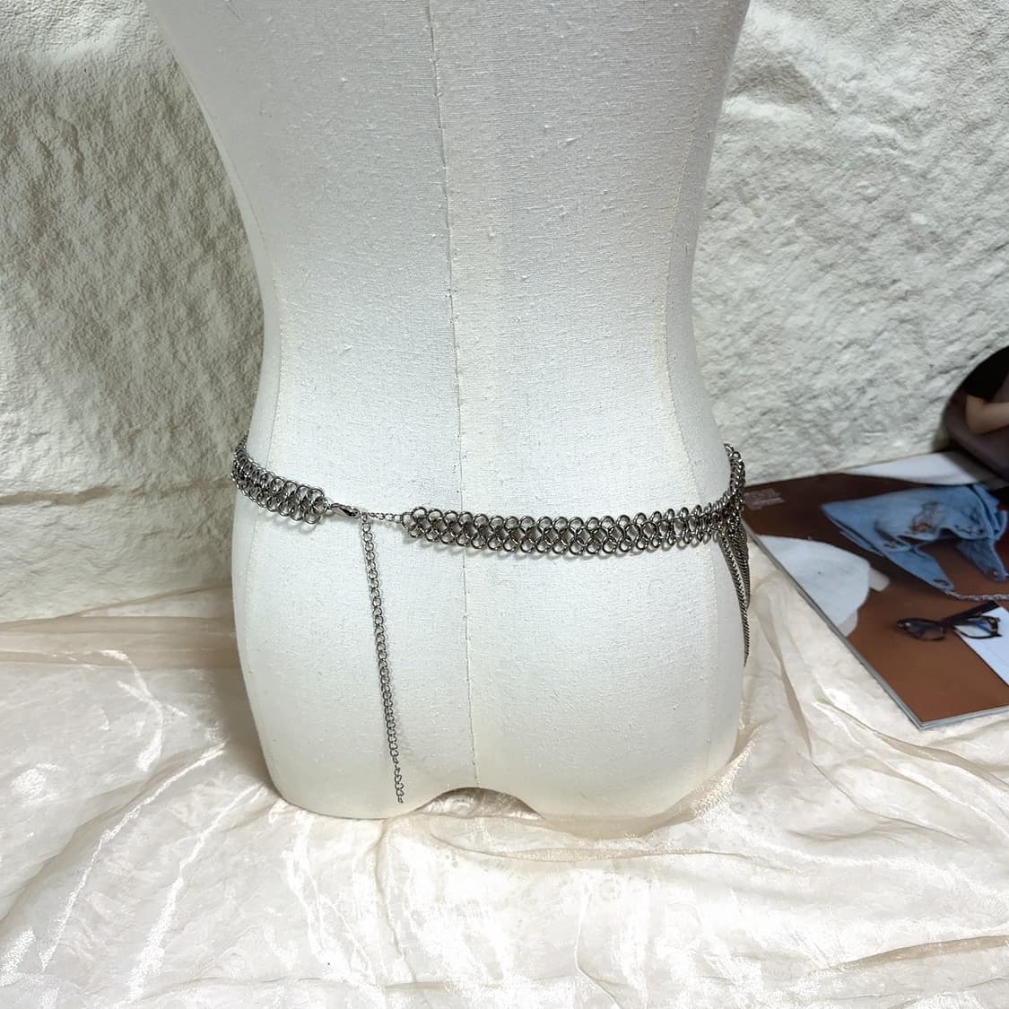 빈티지 고딕 용골 체인 레이어드 듀얼 바디체인 목걸이 허리띠허리체인 상품이미지5