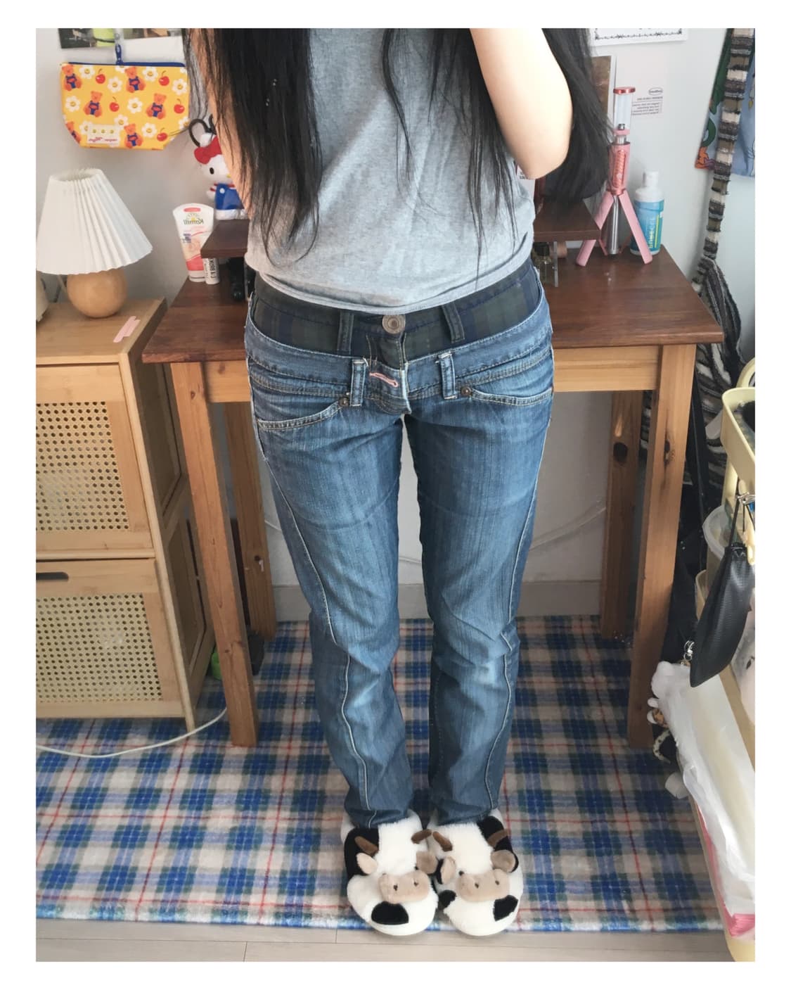 vintage double waist layered denim pants 상품이미지4
