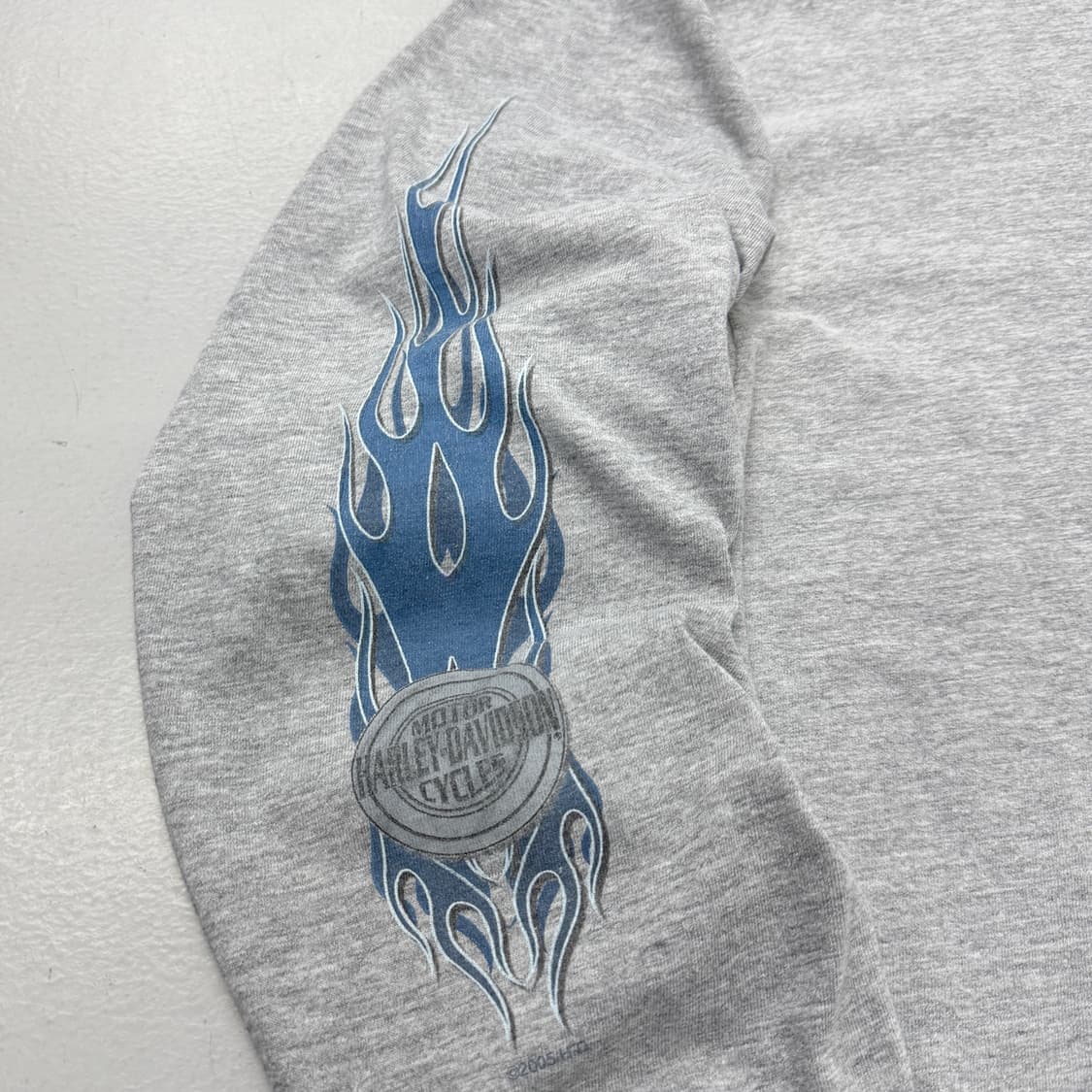 할리데이비슨 00s 블루 플레임 불꽃 롱슬리브 상품이미지5