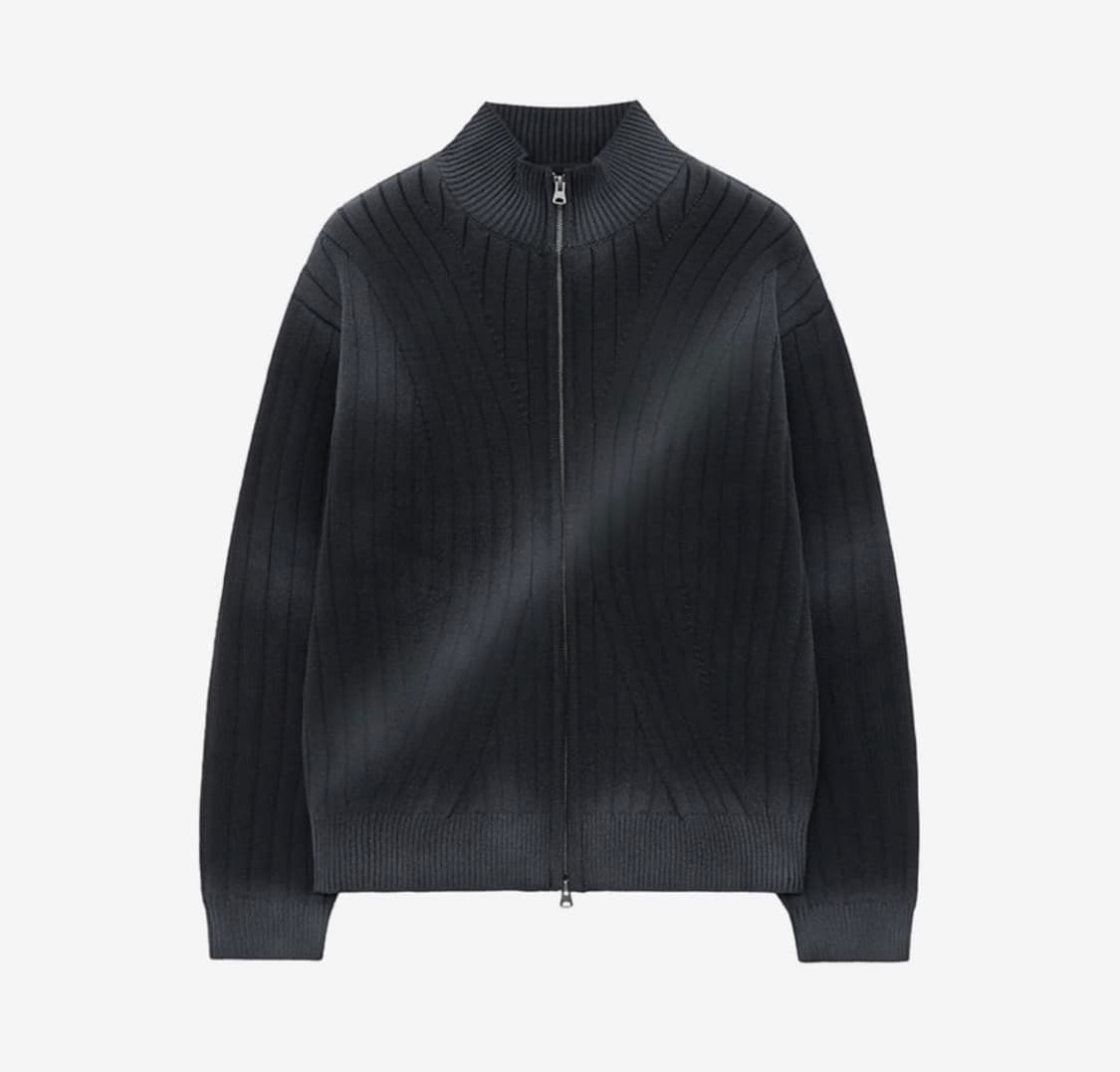 인사일런스 스프레이 워시드 집업 니트 BLACK L 사이즈 상품이미지1