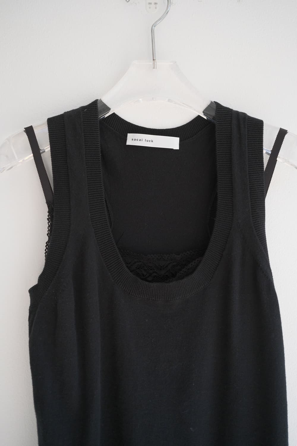 Lace slip layered knitted sleeveless loo 상품이미지6