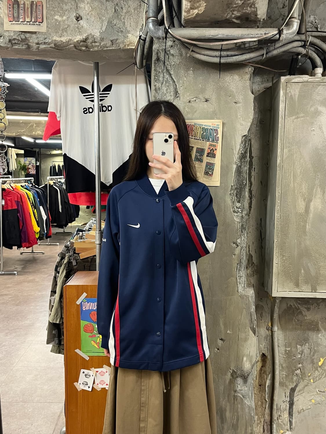 나이키 스우시 버튼 자켓 네이비 S #csz1309 상품이미지2