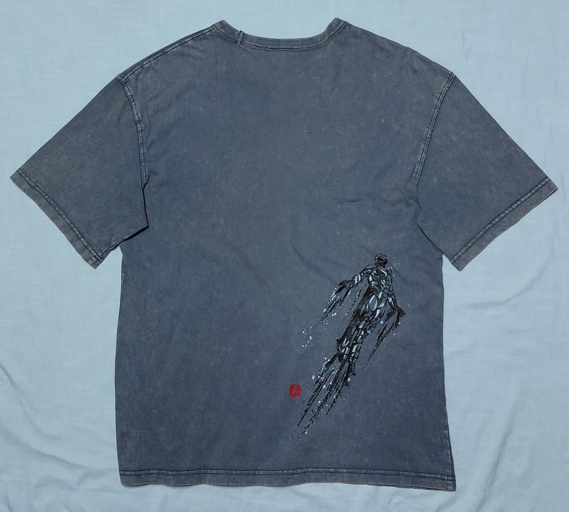 [S~M/오버핏] H&M x 마블 아이언맨 피그먼트 워싱 티셔츠 상품이미지1