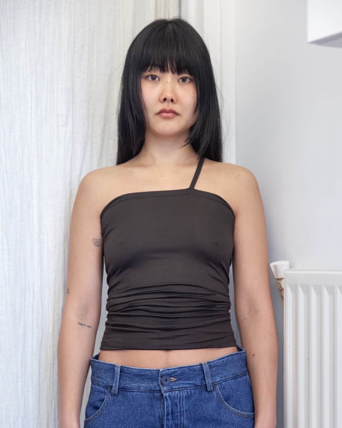 [XS,S,M,L]베이스레인지 Nida 원 숄더  탑/포비아 상품이미지1