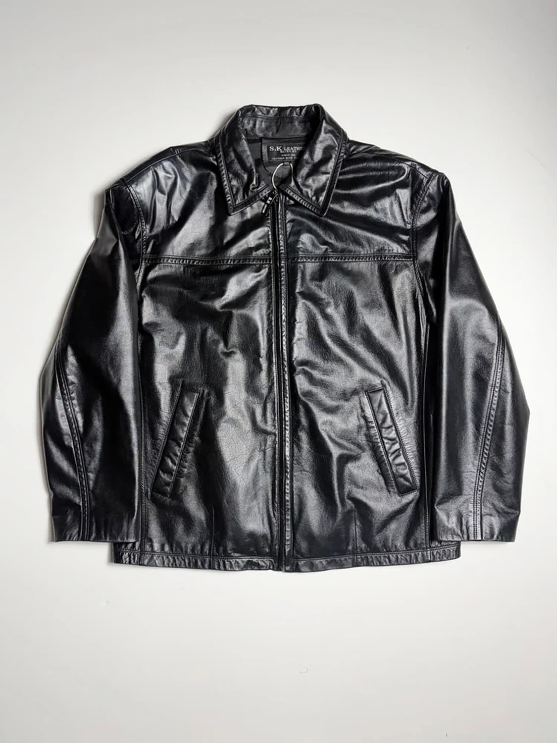 S.K. Leather 절개 디테일 소가죽 자켓 R1895 상품이미지1