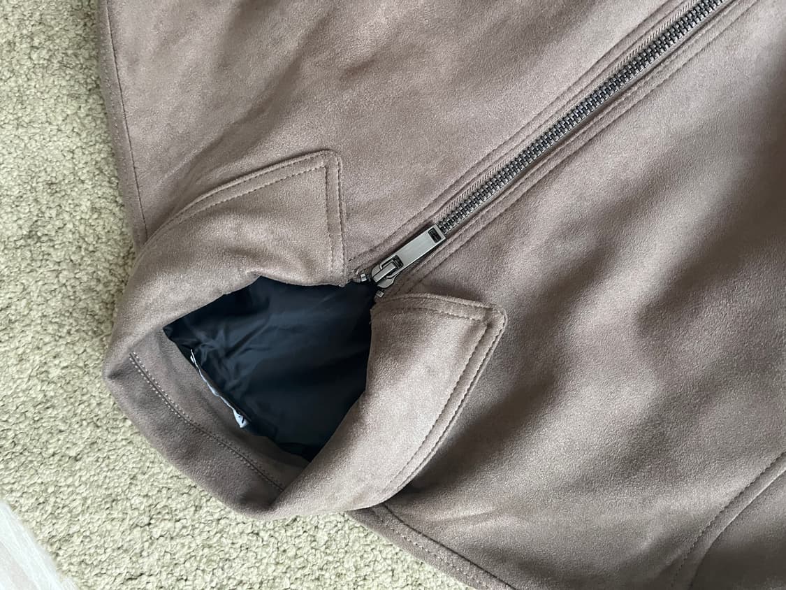 자라 스탠다드핏 칼라넥 페이크 스웨이드 자켓 상품이미지4