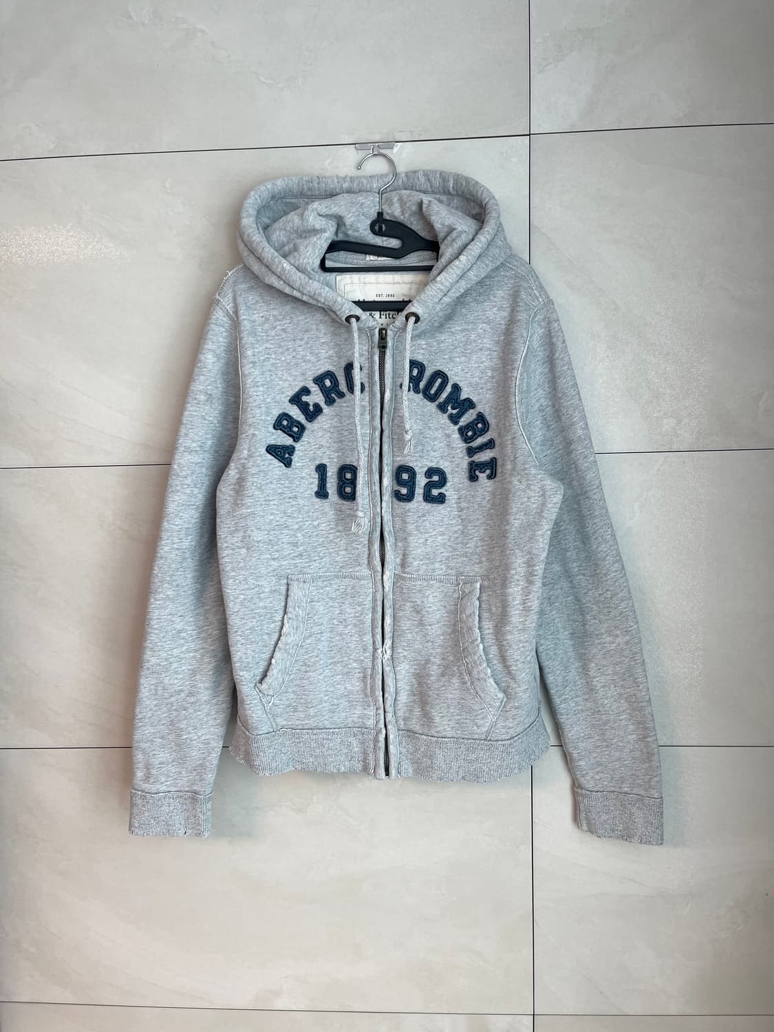 아베크롬비 스펠로고 대장 후드집업 그레이 [M] 상품이미지3