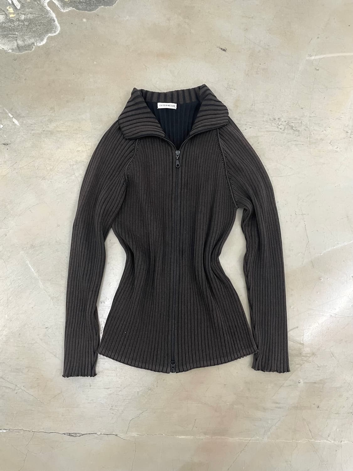 Brown 2way zipper details zip-up 상품이미지2