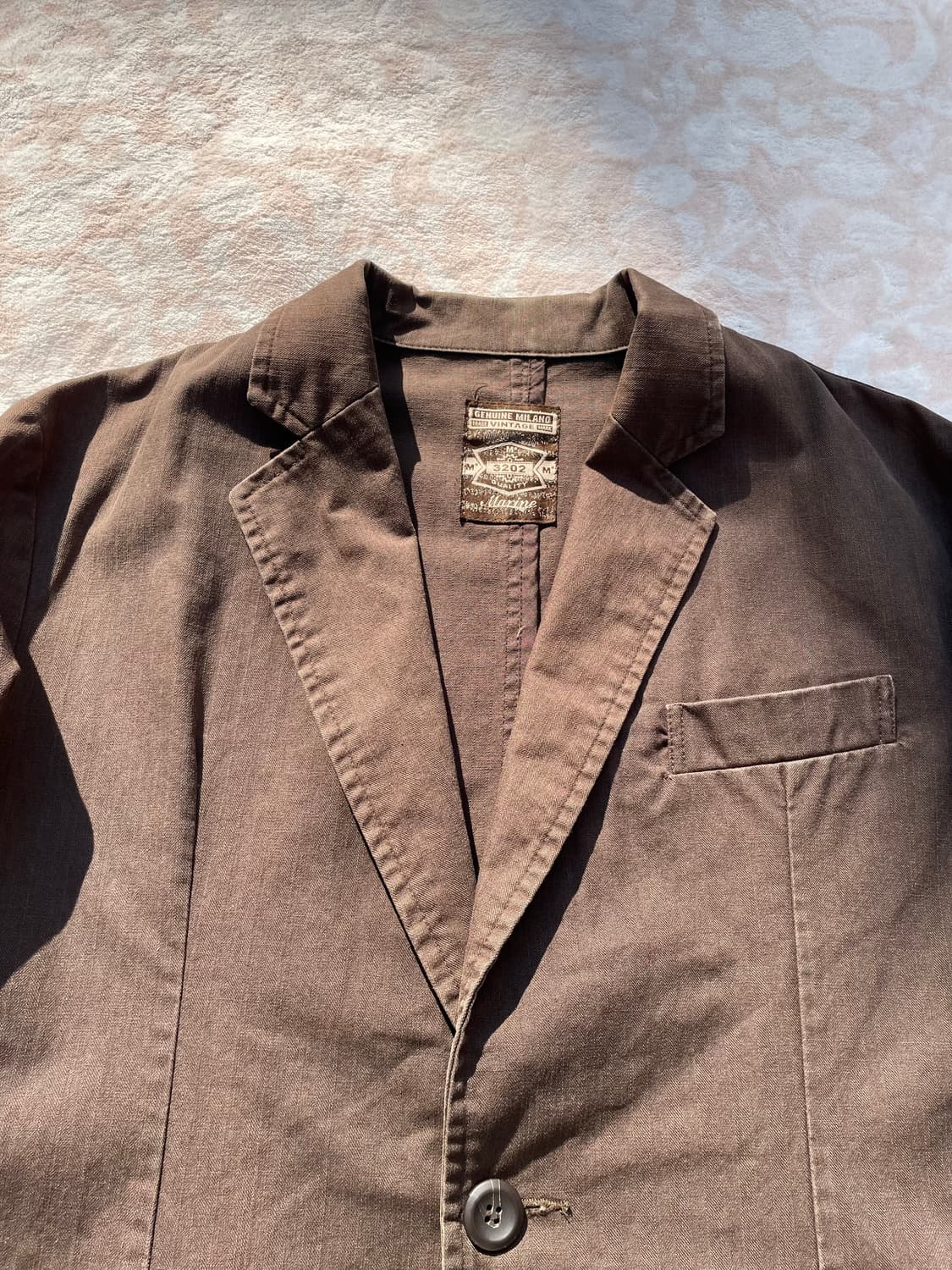 빈티지 브라운 코튼 테일러드 워크자켓 상품이미지3