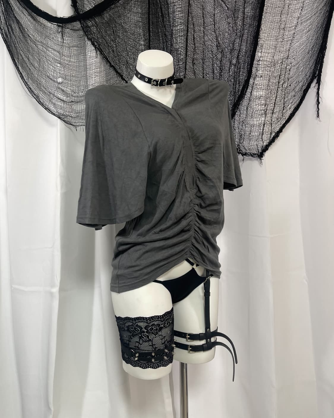 gray shirring t-shirt 상품이미지4