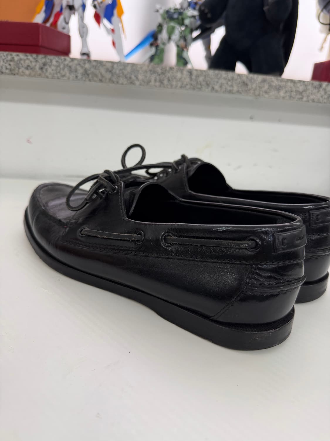 정품) 생로랑 남성 블랙 가죽 보트 슈즈 로퍼 42(265) 상품이미지7