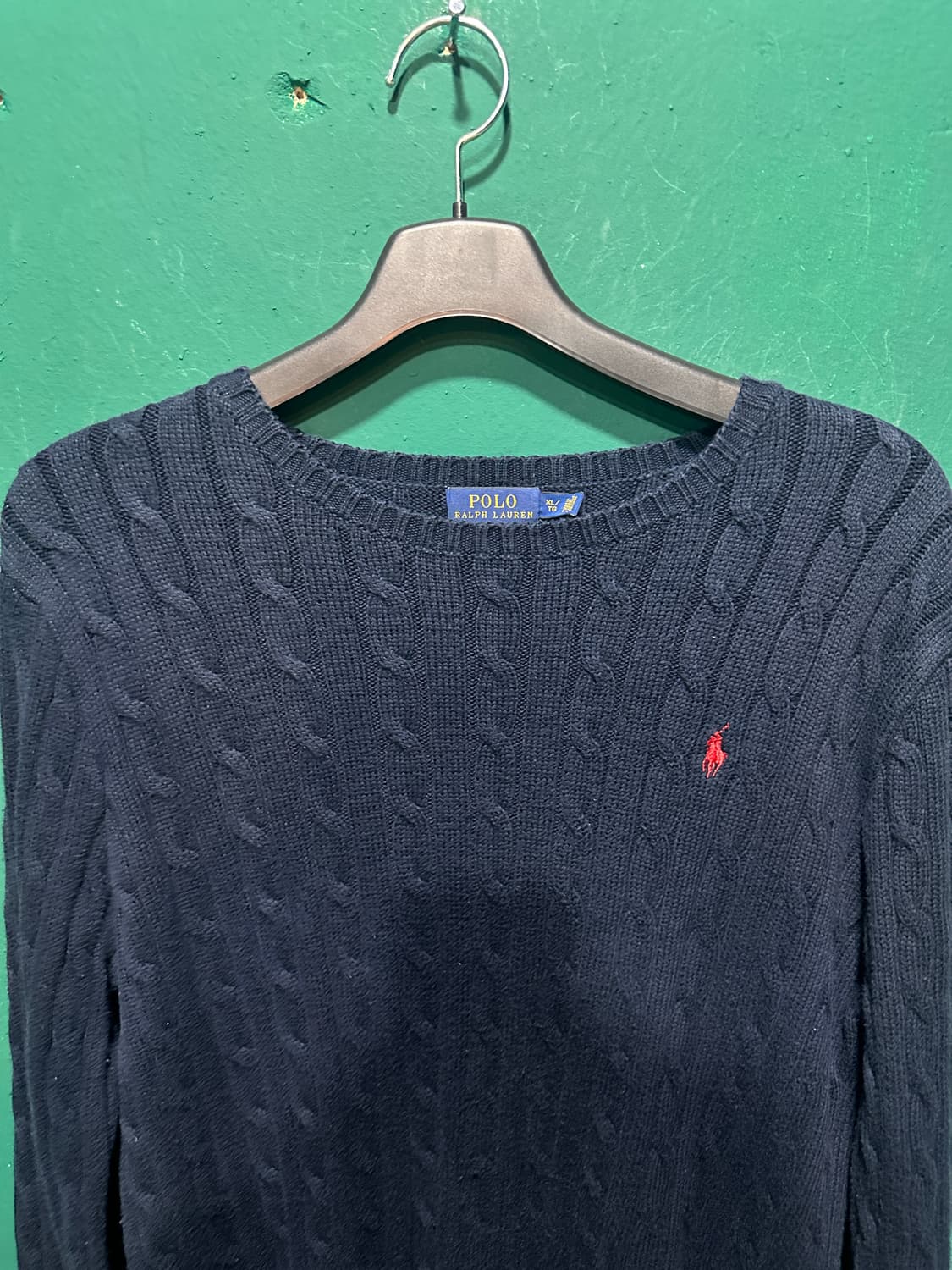 폴로 꽈베기니트 네이비XL 상품이미지5
