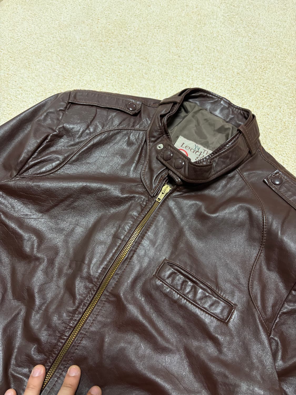 100) 70s Sears 싱글 카페레이서 레더 자켓 상품이미지3