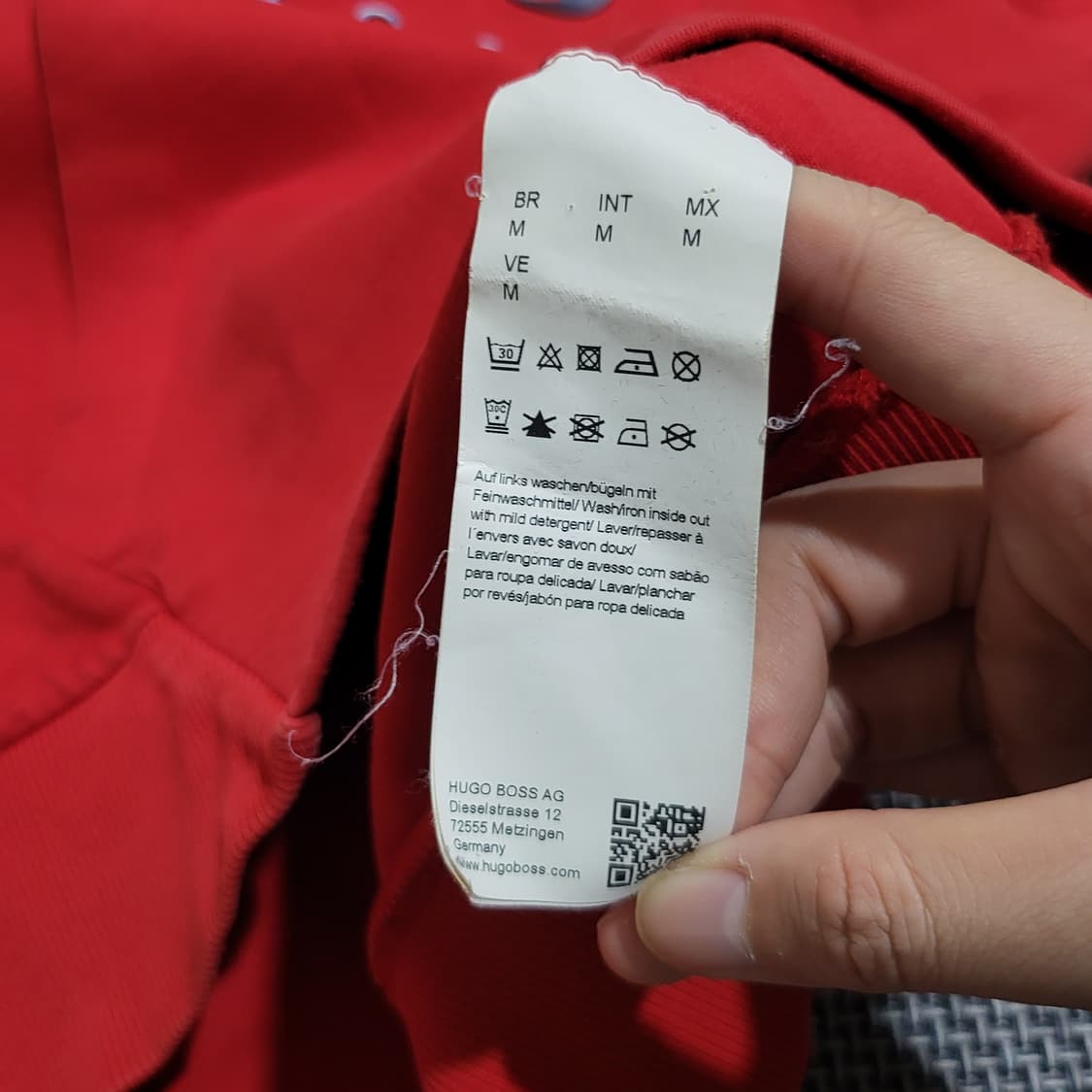 휴고보스 로고 후드티 레드 (M) 상품이미지6