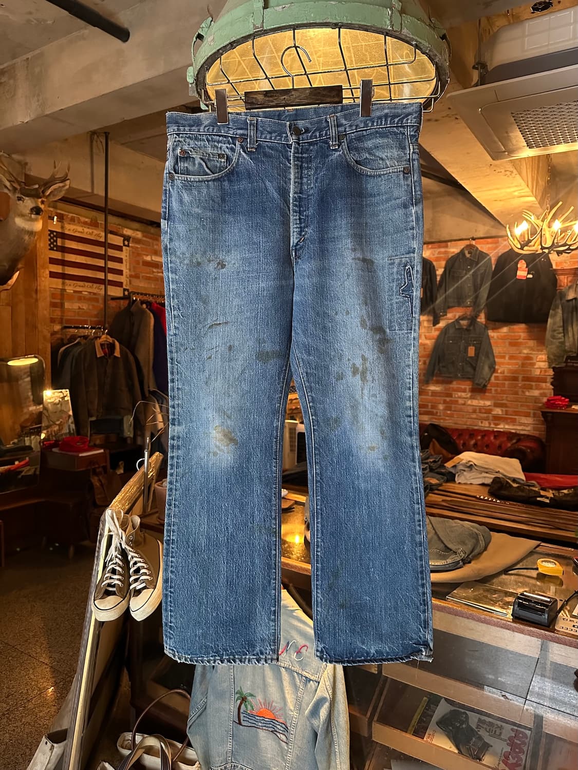 70s USA 빈티지 리바이스 517 66전기 부츠컷 데님 팬츠 상품이미지1