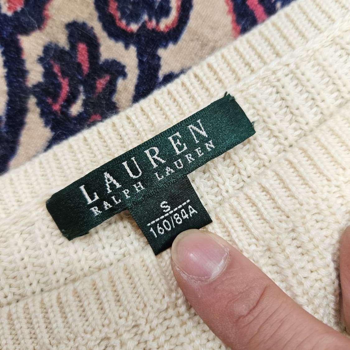 로렌 랄프로렌 모달 코튼 블럭 하프넥 니트 스웨터 S size 상품이미지5