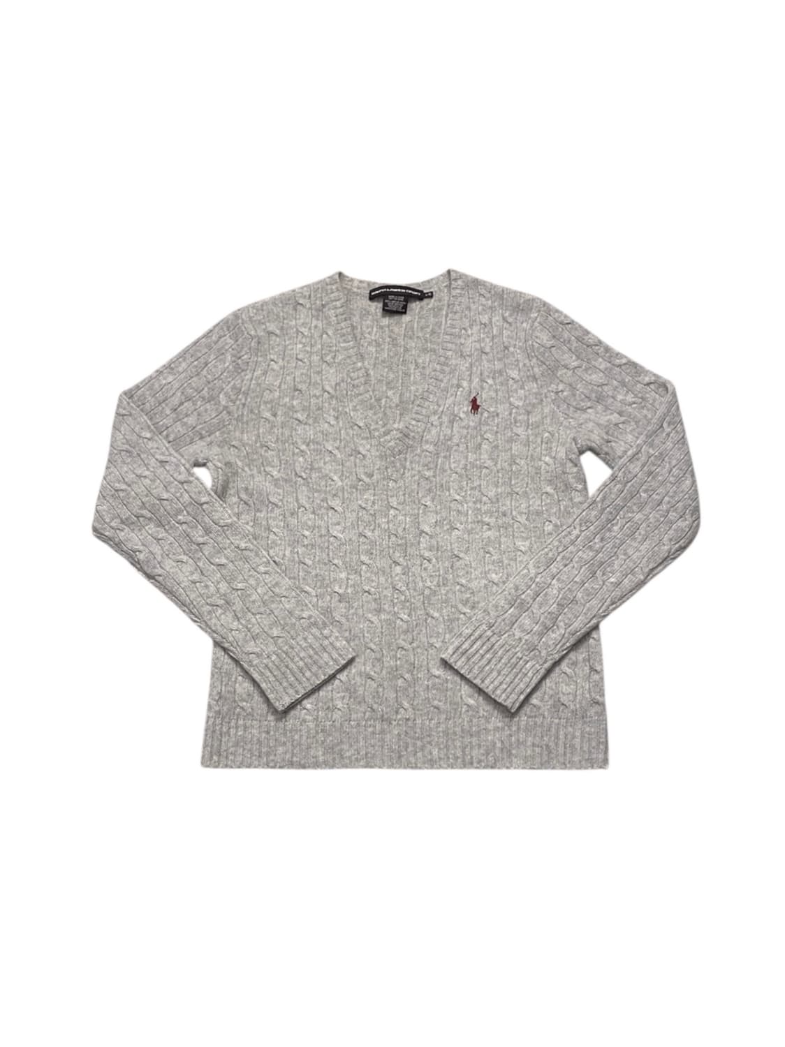 그레이 폴로 브이넥 니트 상품이미지1