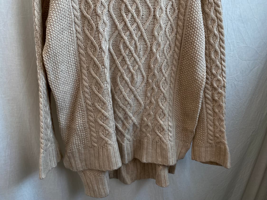 MUJI 베이지 울혼방 니트(L) 상품이미지5