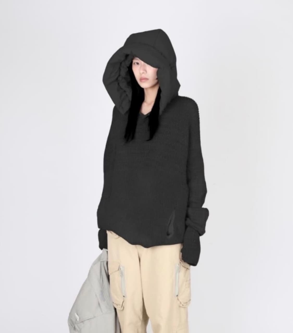 혜인서 니트 후드 (brown) 상품이미지1