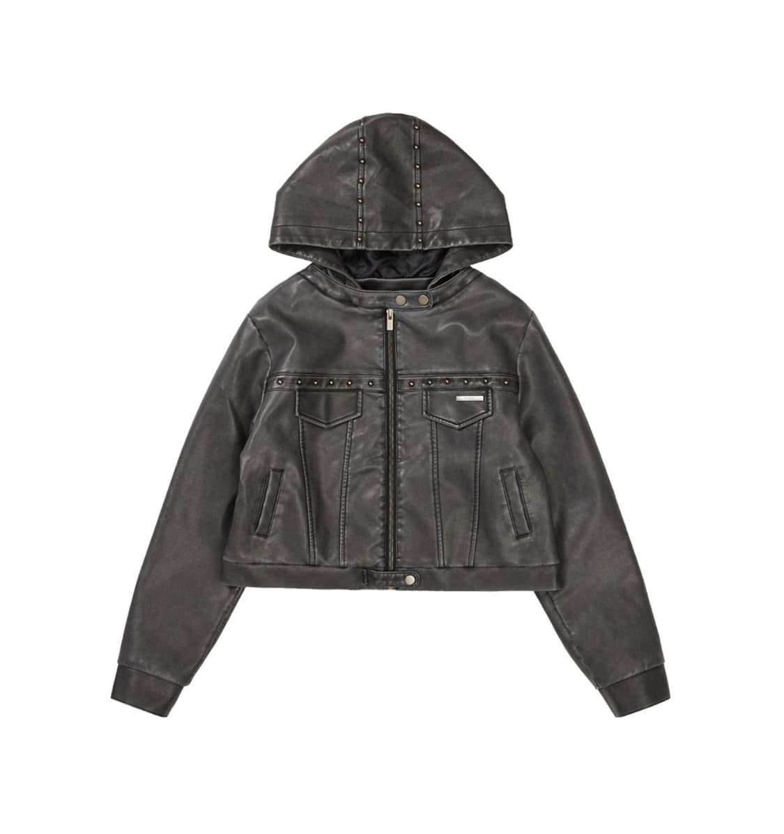 애즈유아 트릭 레더 후디 가죽 자켓 상품이미지2