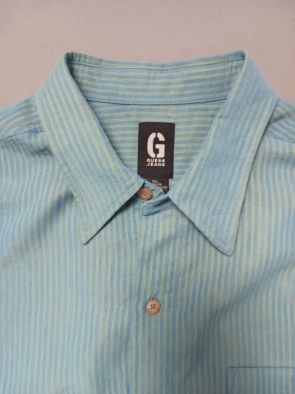 [XL] 게스 진스 형광 스프라이트 셔츠형 자켓 오버핏 상품이미지2