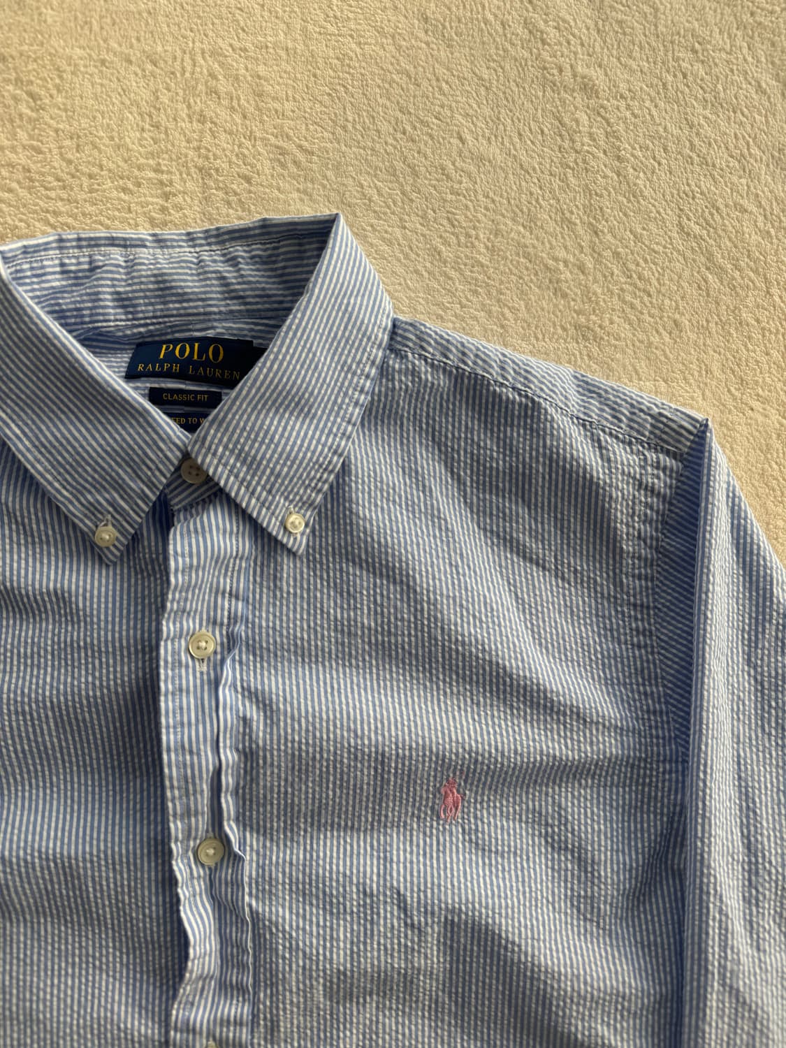 폴로 시어서커 스트리이프 셔츠 상품이미지2