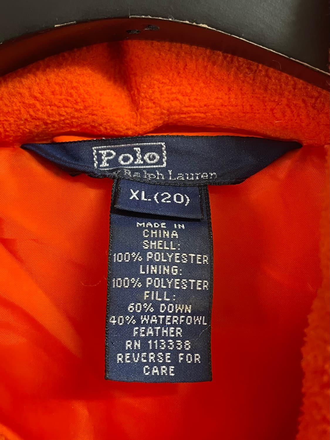 폴로 랄프로렌 보이즈 오렌지 다운 패딩 (on.77) 상품이미지7