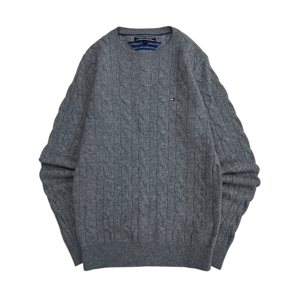 타미힐피거 로고 그레이 꽈배기 니트 XS 상품이미지2