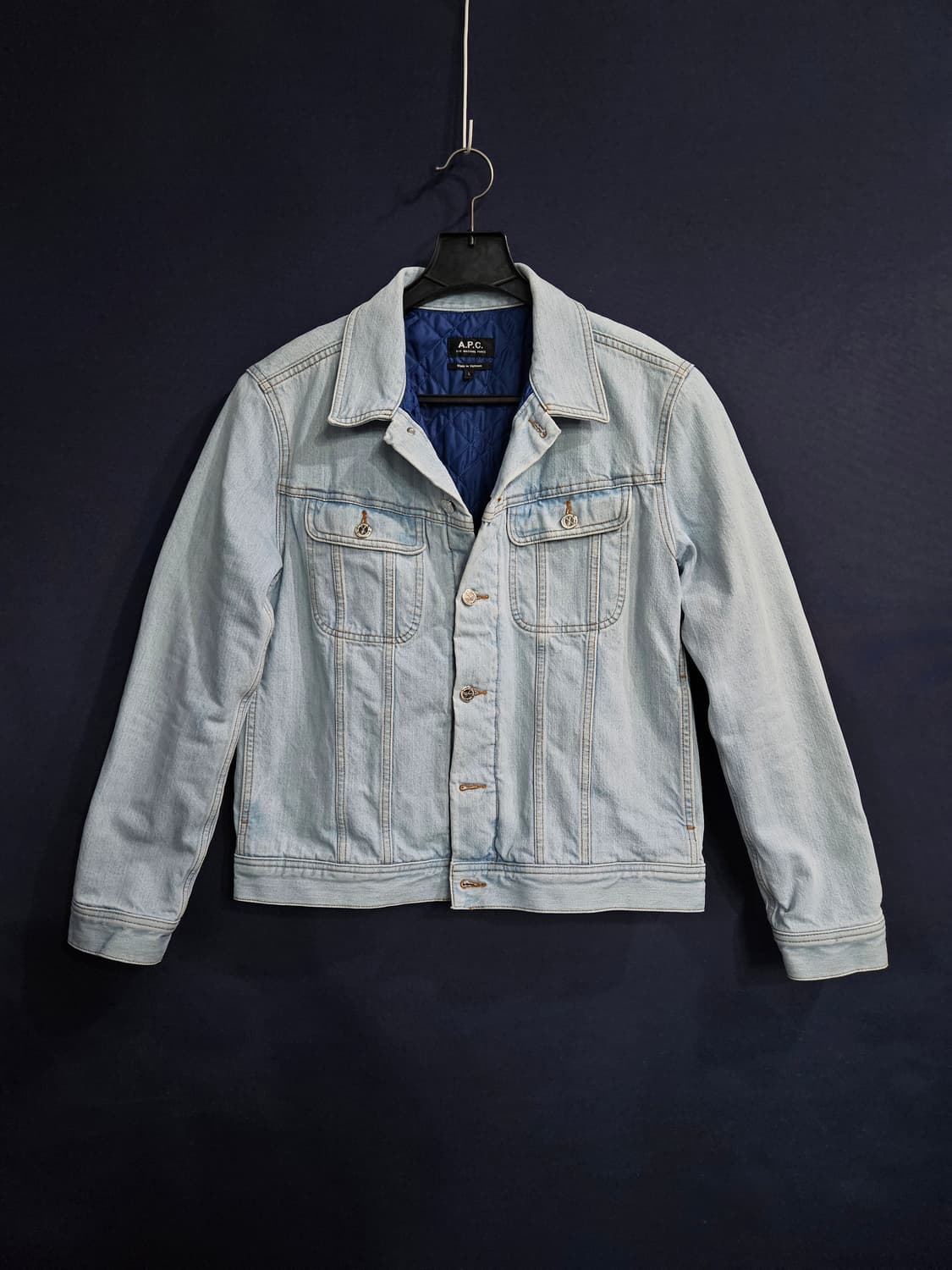 A.P.C 아페쎄 라이트블루 남성 슬림핏 100 데님자켓  상품이미지1