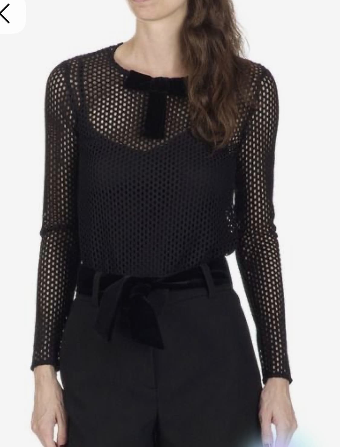 새상품 maje 블랙 리본 망사 블라우스 1사이즈a(55사이즈) 상품이미지1
