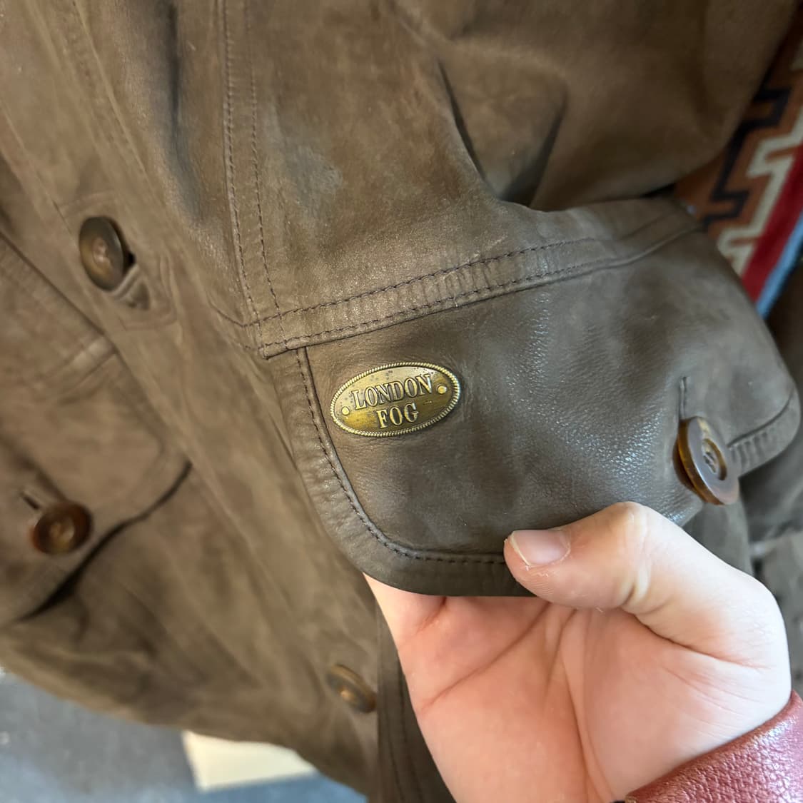 90s 런던포그 소가죽자켓 카라 레더자켓 상품이미지5