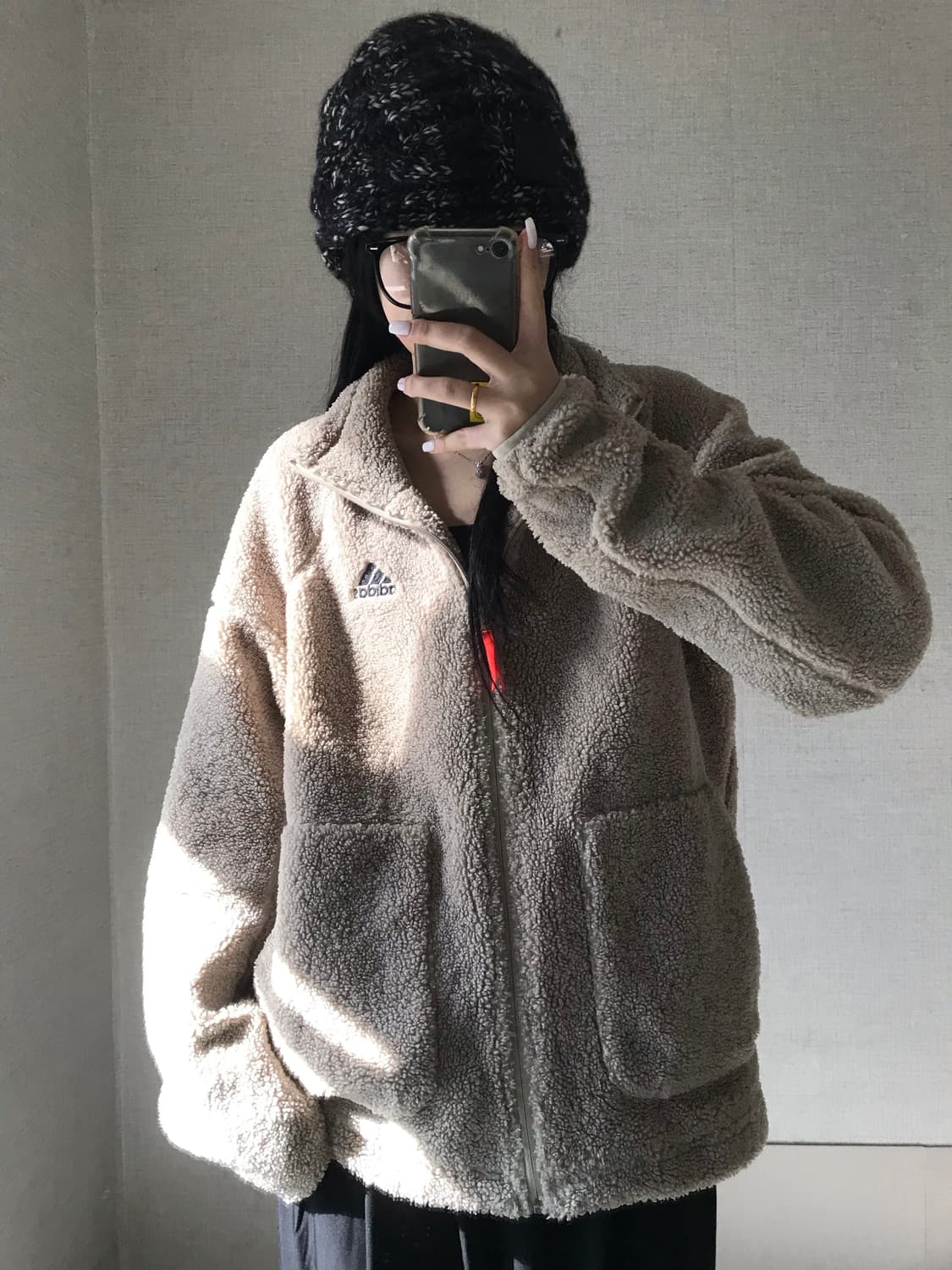 아디다스 베이지 후리스 상품이미지1