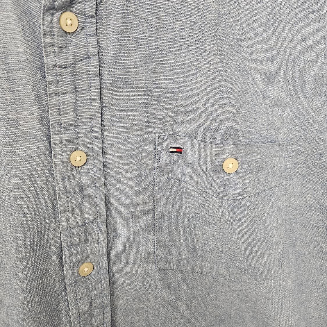 타미힐피거 라이트블루 코튼 반팔 셔츠 상품이미지3