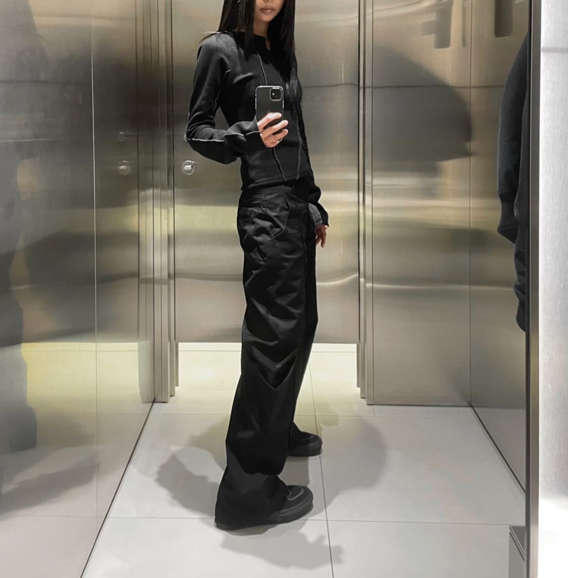 Mystephenm 와이드 팬츠 블랙 상품이미지3