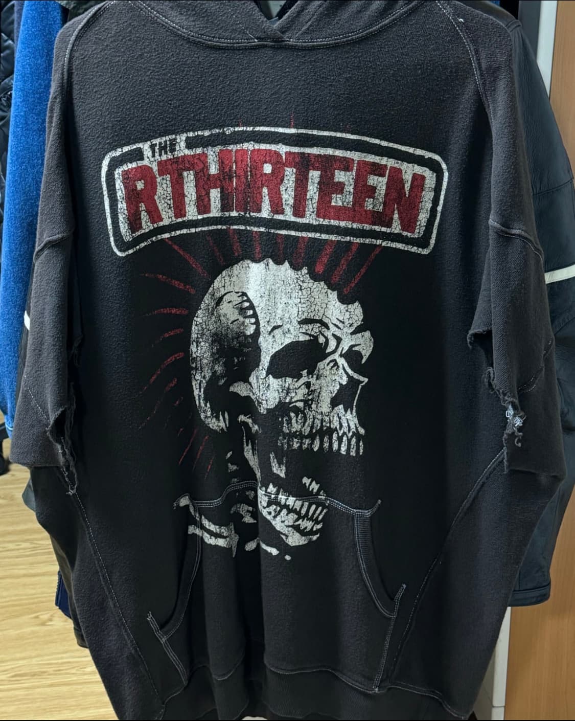 R13 니트 스컬 프린팅 후드 상품이미지3