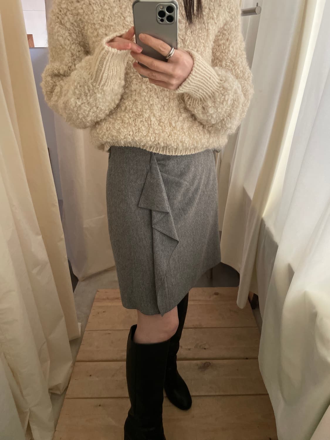 vintage Paule Ka wool frill mini skirt 상품이미지2