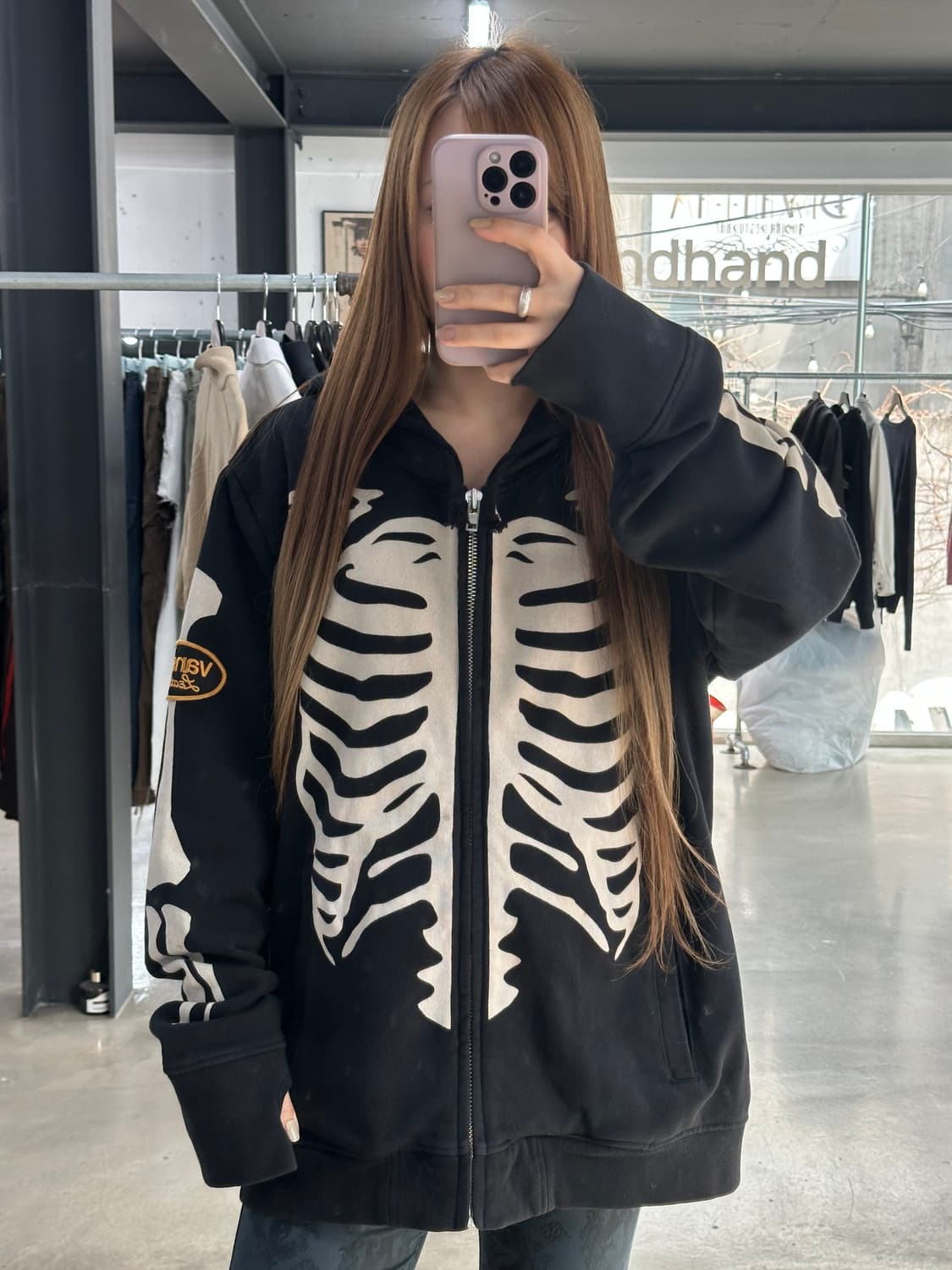 벤슨 본 스켈레톤 넥핸드워머 후드집업 상품이미지4