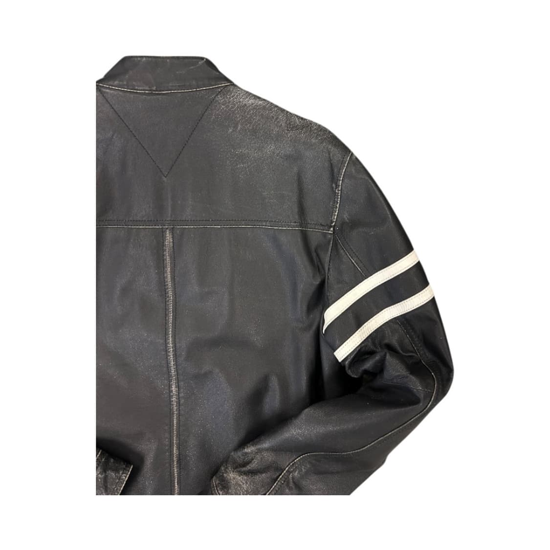 L) 타미힐피거 블랙 리얼레더 라이더 자켓 OJ-P-- 상품이미지7