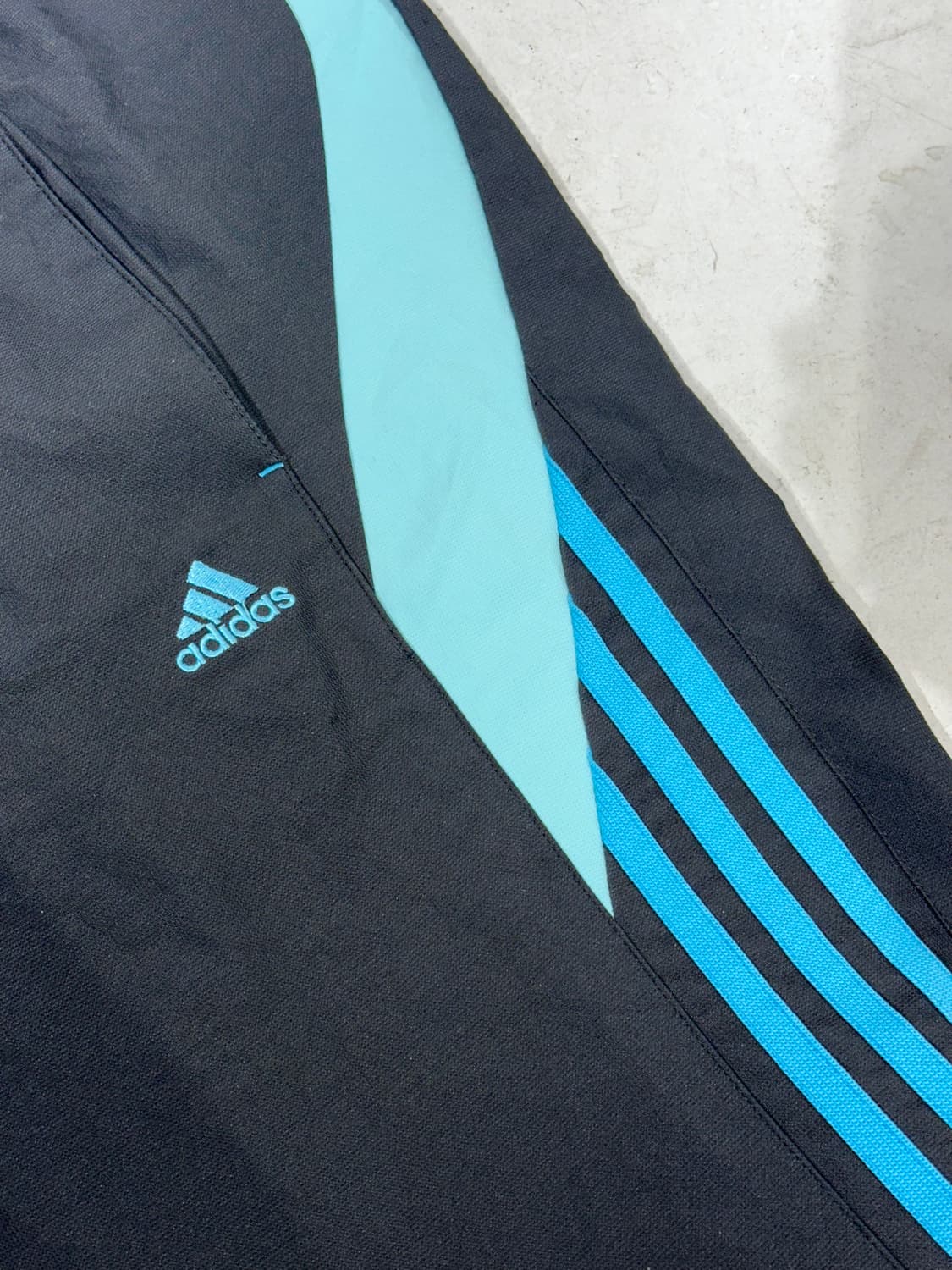 아디다스 차콜 블루 삼선 와이드 트랙 팬츠 L 상품이미지6