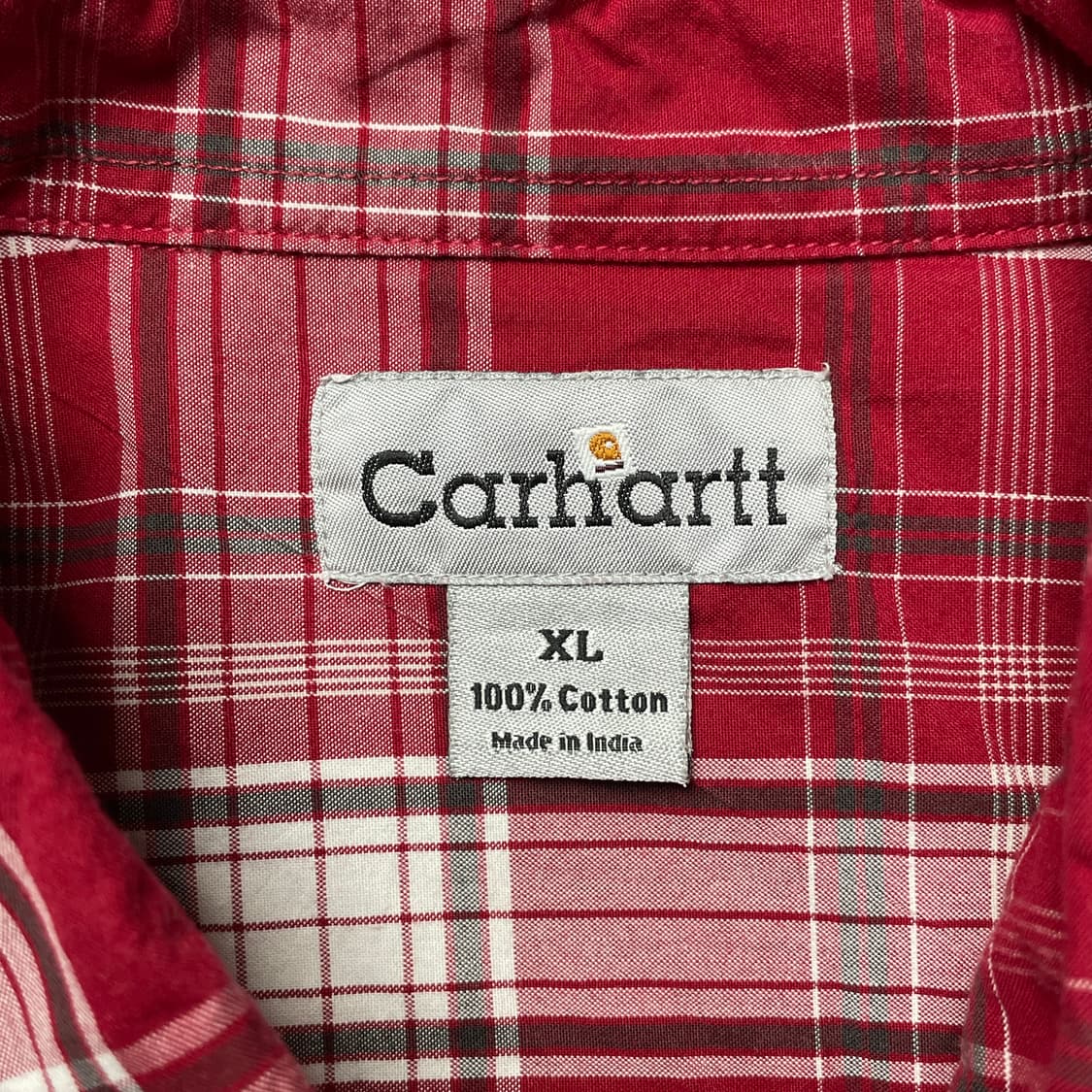 CARHARTT 칼하트 레드 체크 다운버튼 반팔 워크 셔츠 A00987 상품이미지9