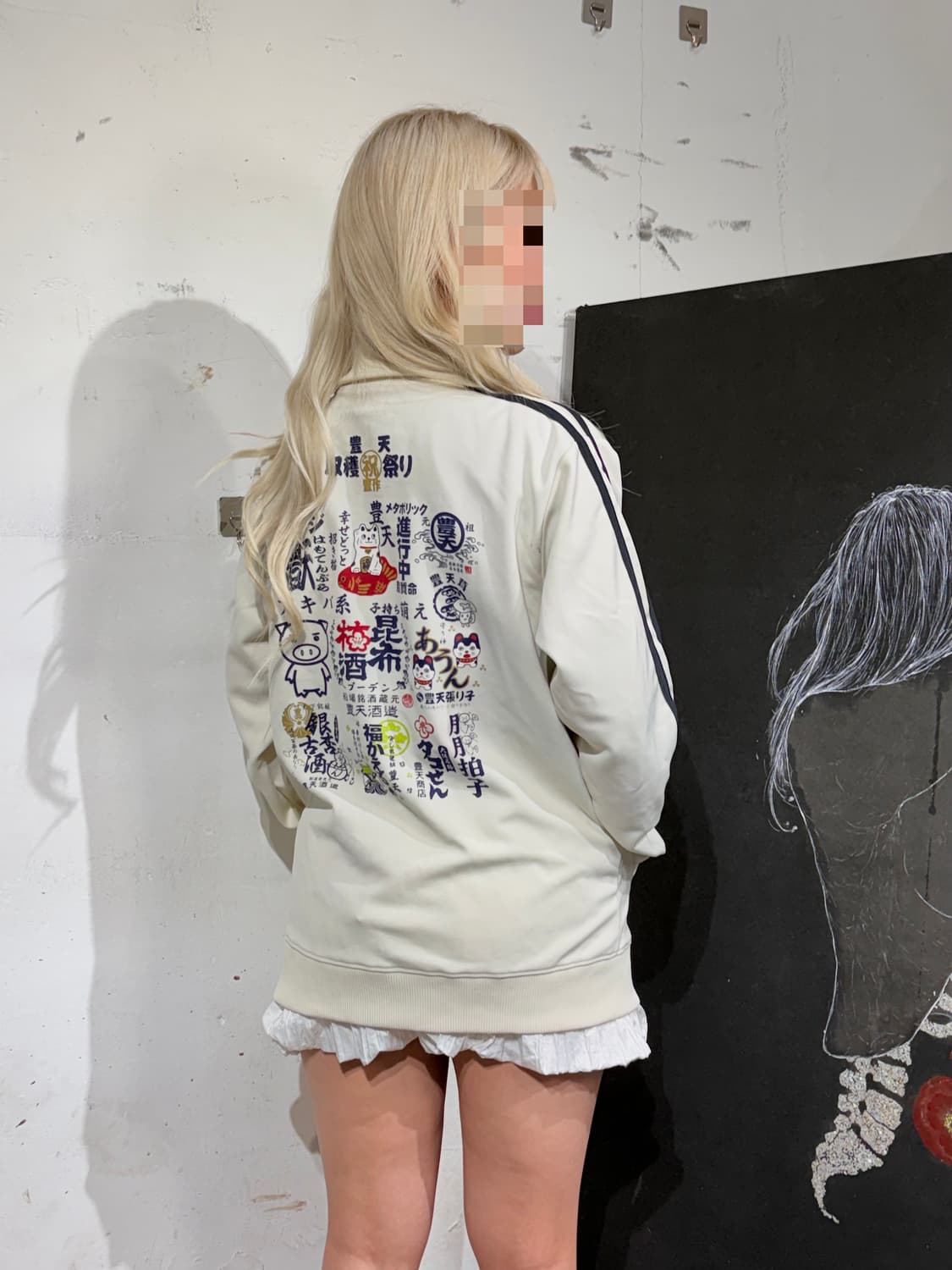 JPN 일본 브랜드 부덴 쇼우텐 히메 갸루 캐릭터 아이보리 져지 M 상품이미지4