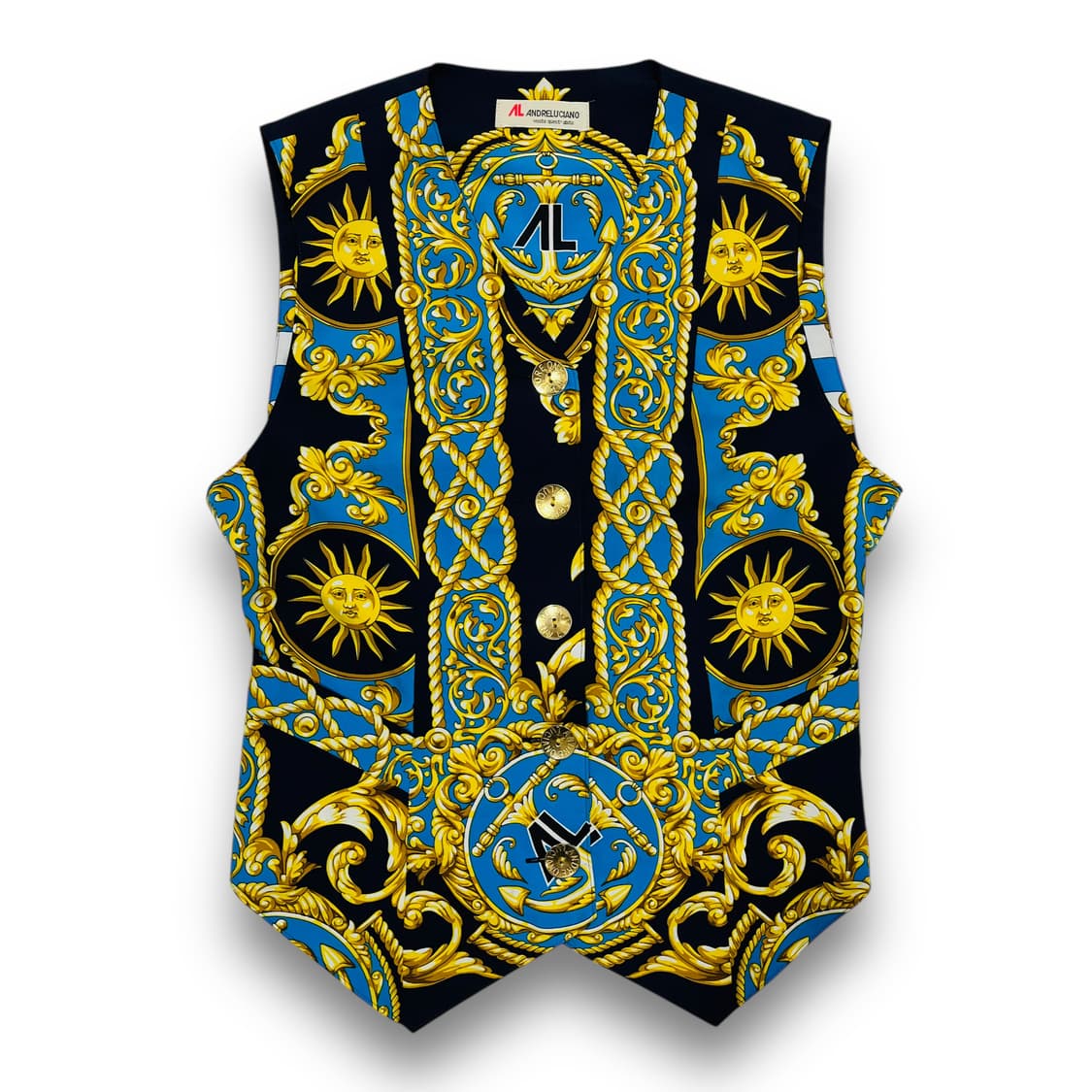안드레루치아노 90s 바로크 수바주 패턴 베스트/조끼 상품이미지1