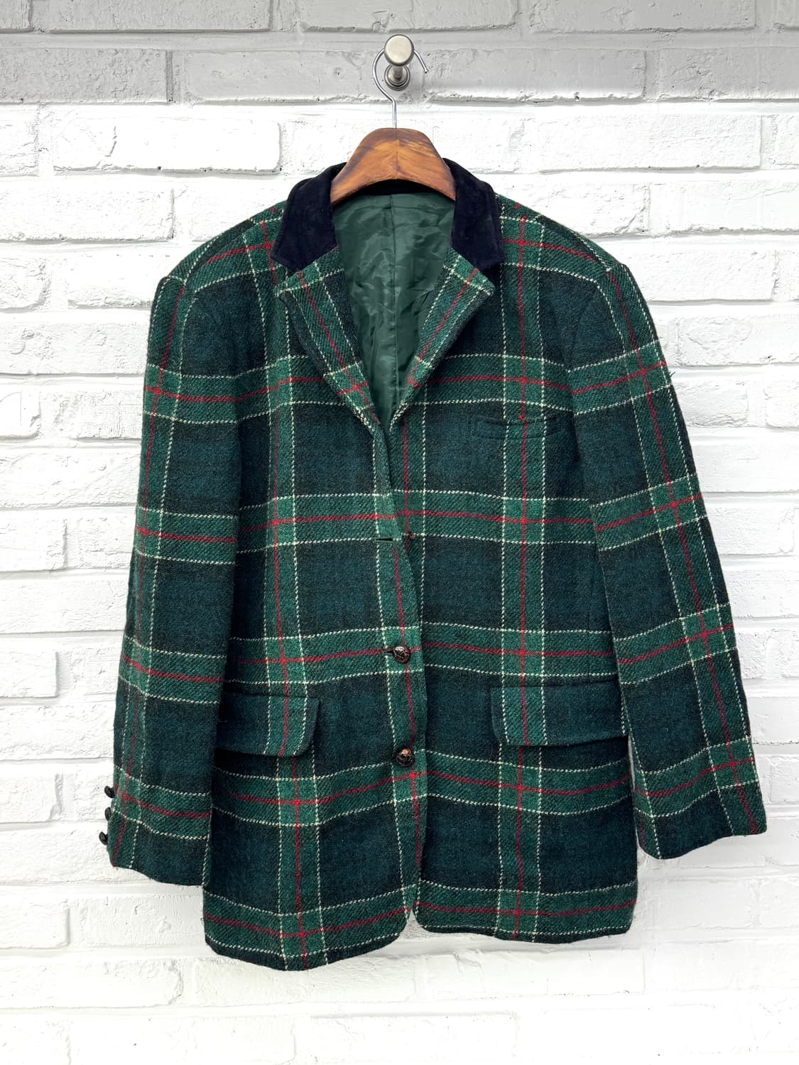 해리스트위드 그린 체크 모자켓 상품이미지3