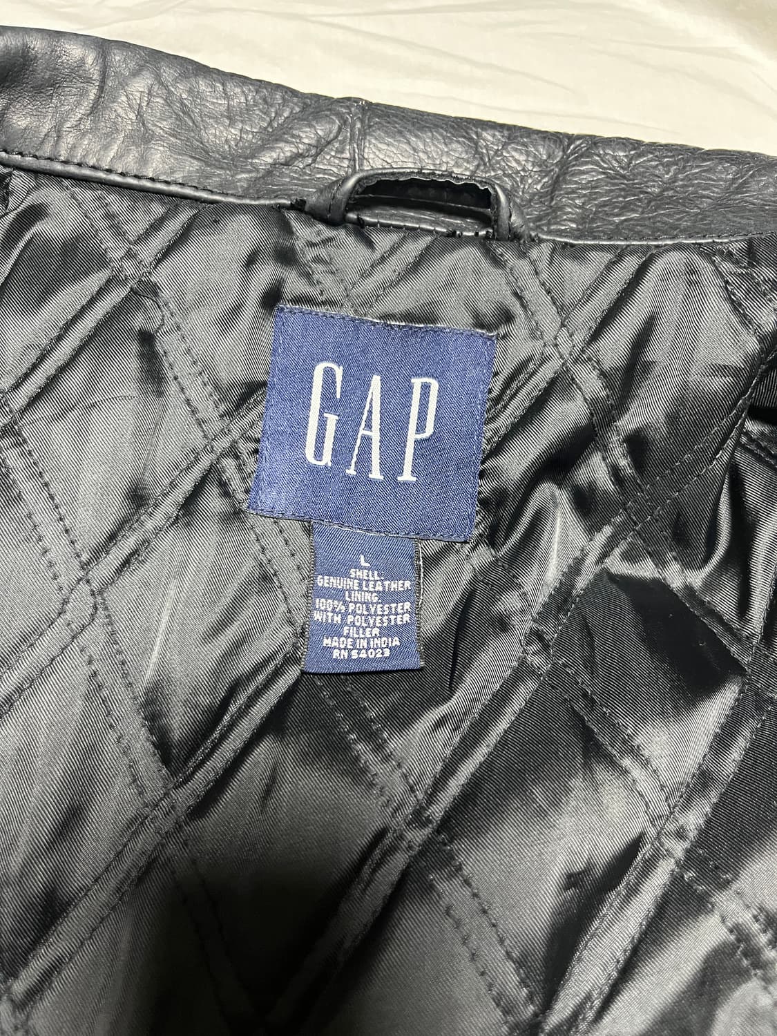 [L] GAP 올드 갭 레더 카코트 블랙 상품이미지3