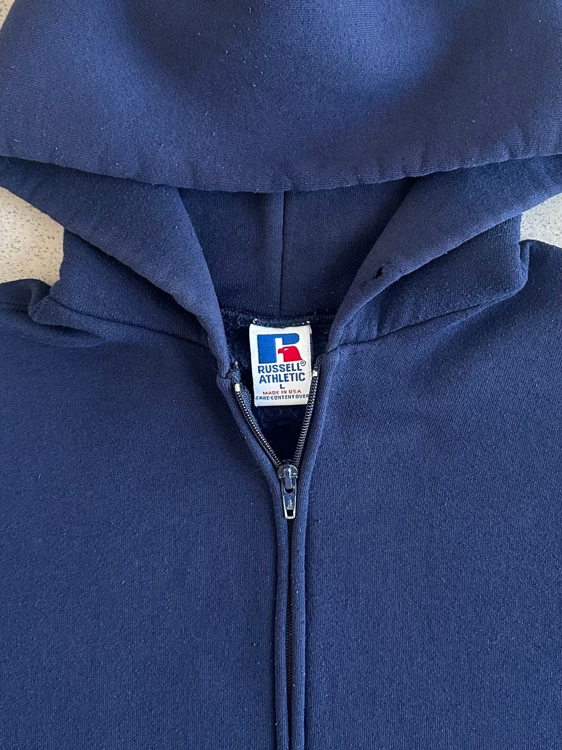 90s 빈티지 러셀 후드집업 네이비 L USA 상품이미지6