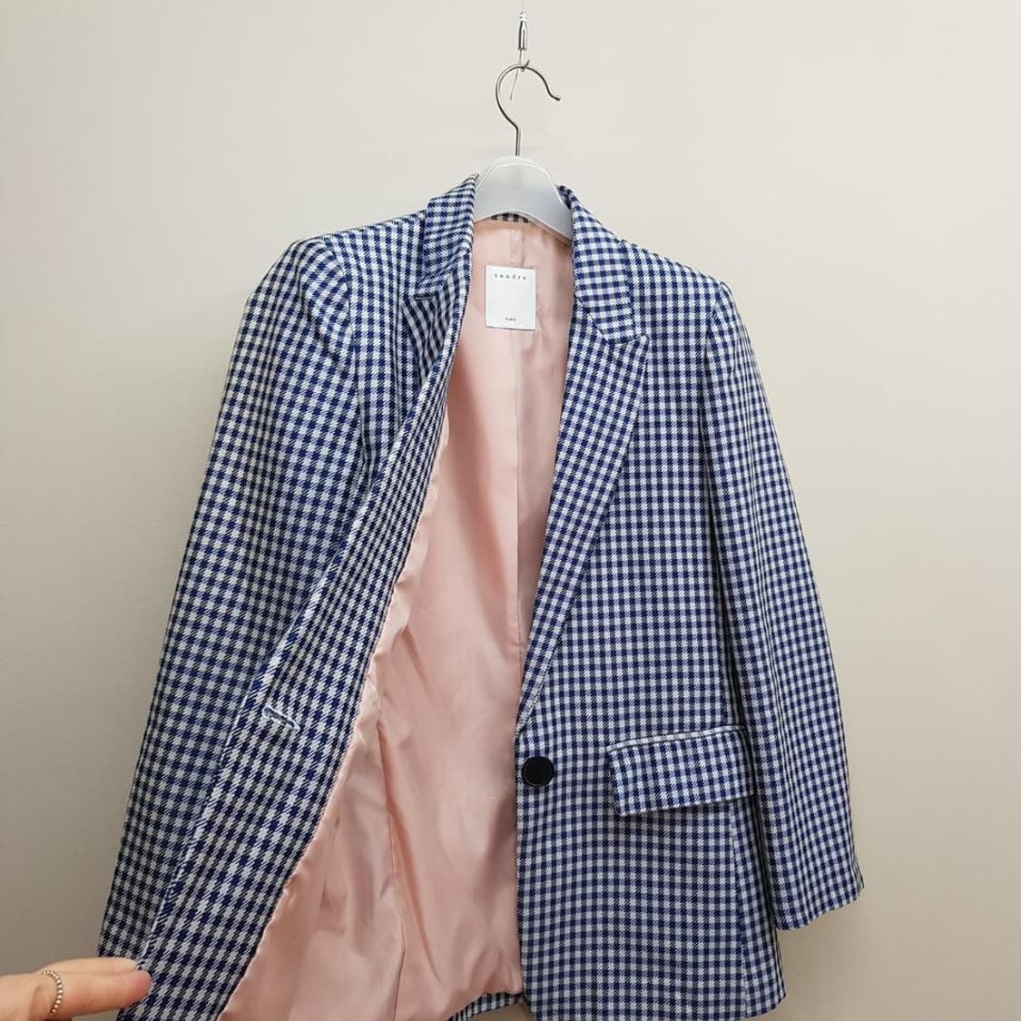산드로 하운드투스 체크 자켓 36사이즈 상품이미지6