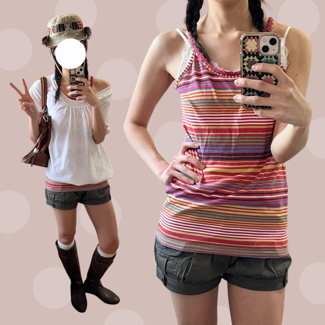히피 스트라이프 레이어드 나시 상품이미지1