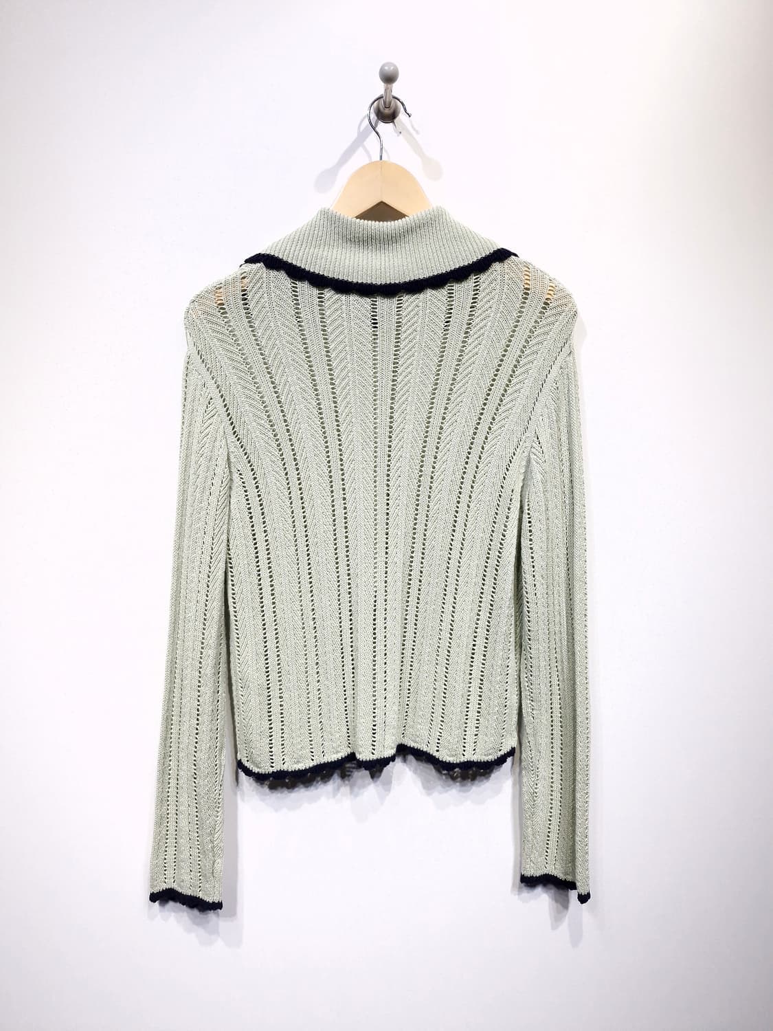 비뮤즈맨션 스카치 세일러 니트가디건 포그그린 상품이미지5