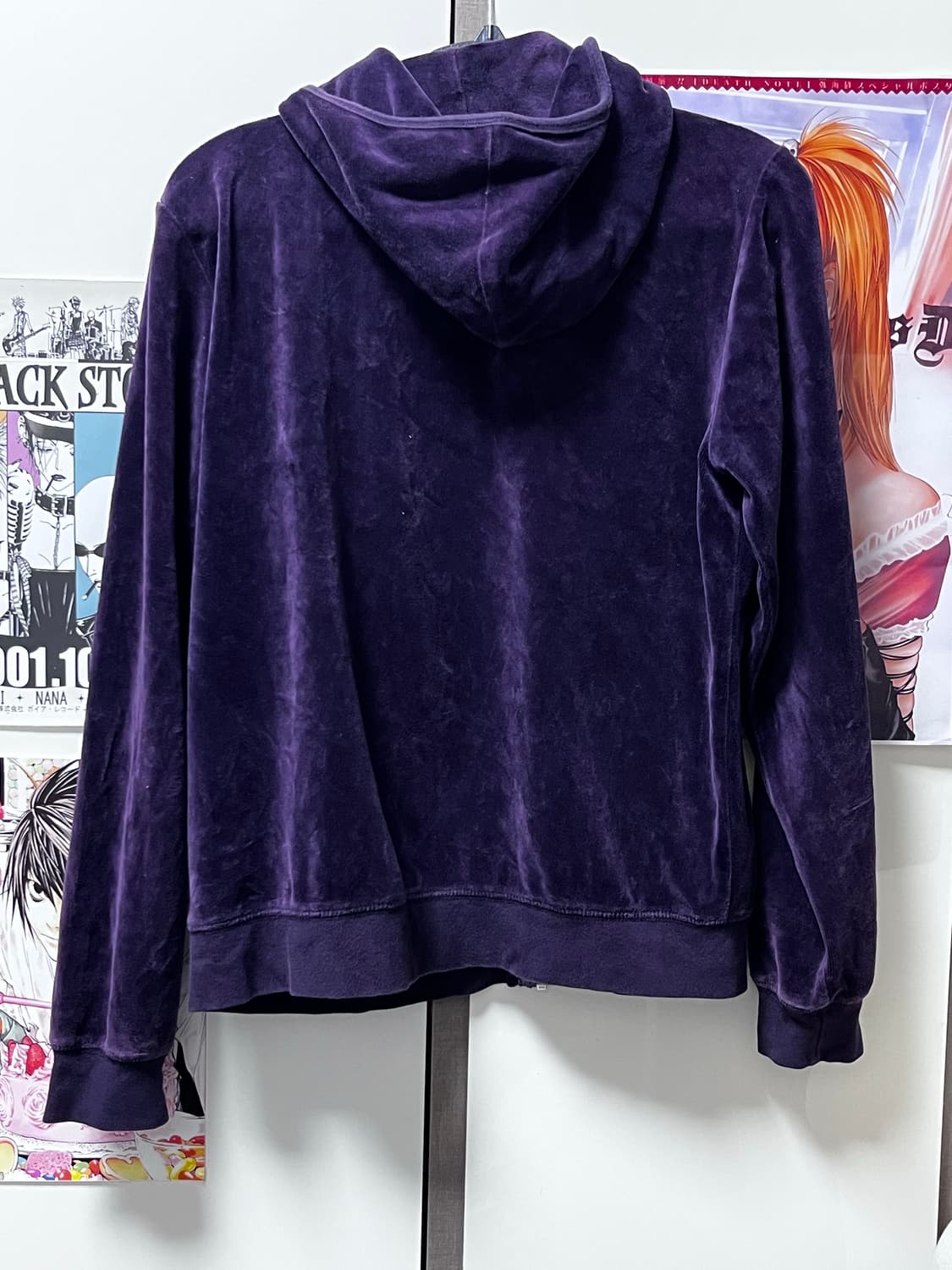 ssamzie y2k 오네갸루 퍼플 벨벳 후드집업 상품이미지5