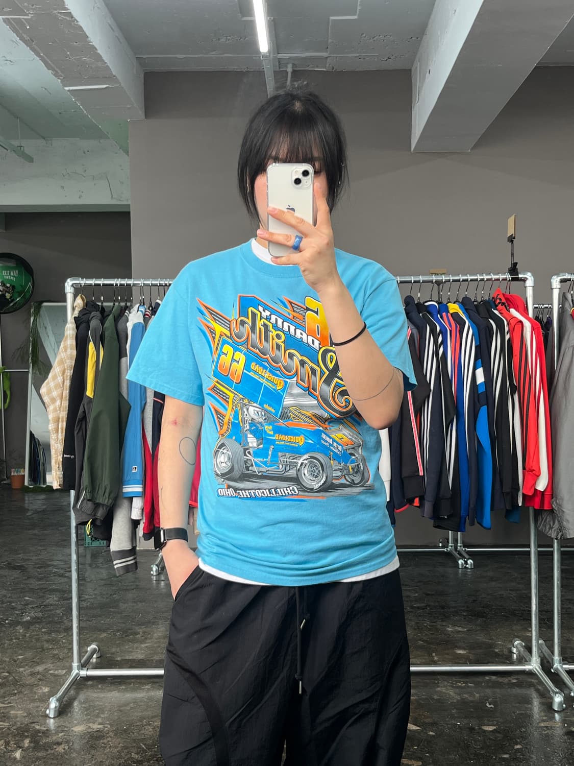 빈티지 레이싱 프린팅 반팔 티셔츠 상품이미지2